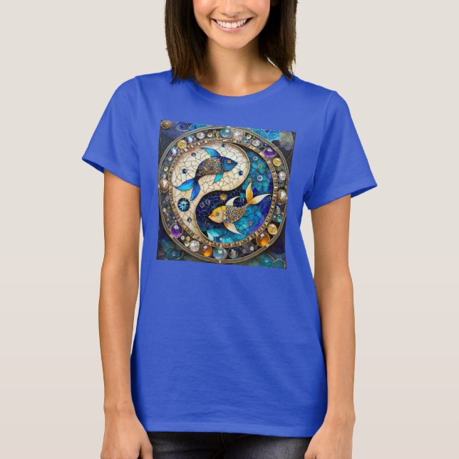 Camiseta Zodiac - Peixes Fish Yin e Yang (Frente)