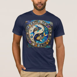 Camiseta Zodiac - Peixes Fish Yin e Yang