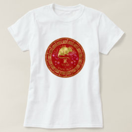 Camiseta Zodiac Rat Red/Dourado ID542 chinês