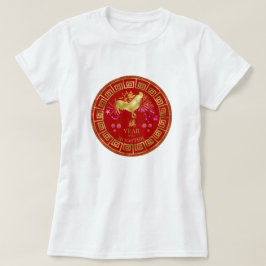 Camiseta Zodiac Rooster Red/Dourado ID542 chinês