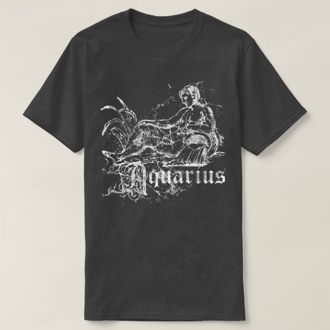 Camiseta Zodiac Vintage Aquarius (Frente do Design)