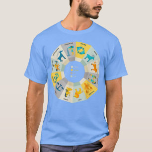 Camiseta Zodiac Wheel Halloween Astrologia Zodiac Horoscope