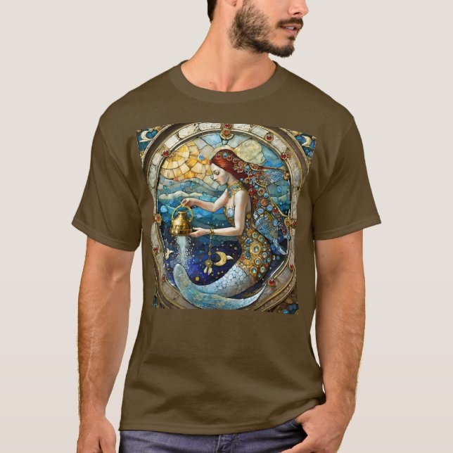 Camiseta Zodíaco - Aquário A Sereia Da Água (Frente)