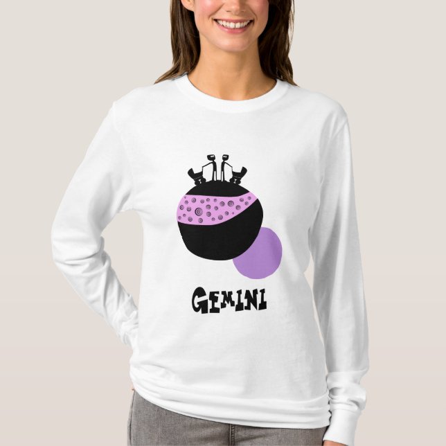 Camiseta Zodíaco de maternidade bonito dos Gêmeos das (Frente)