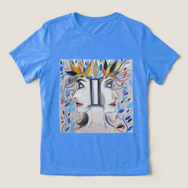 Camiseta Zodíaco Gêmeos (desenho autoral) (Design frontal)