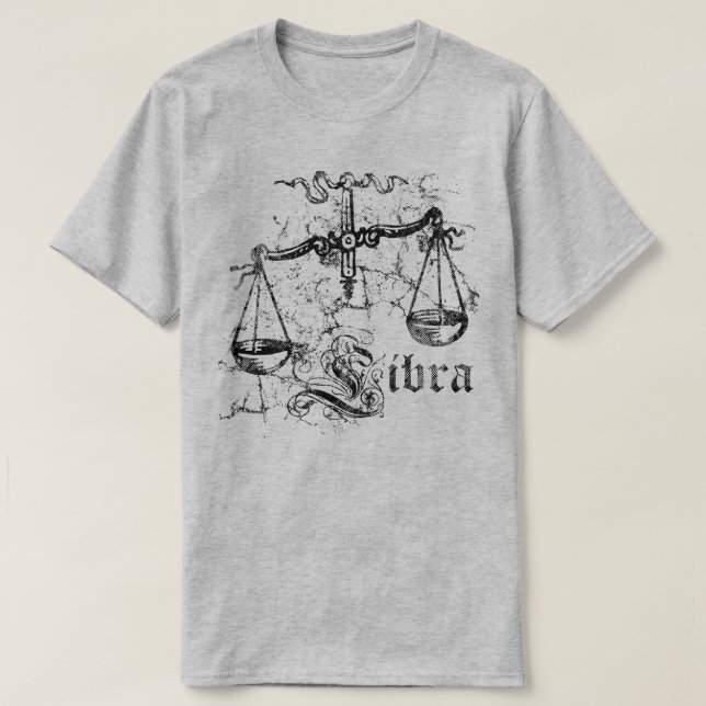 Camiseta Zodíaco Libra Vintage (Frente do Design)