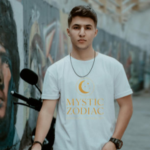 Camiseta Zodíaco Místico Luxo Roxo Escuro Dourado Astrologi