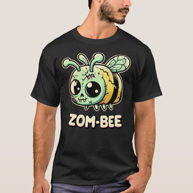 Camiseta Zom-Bee Adorably Creepy Zombie Bee Cartoon Hallowe (Frente)