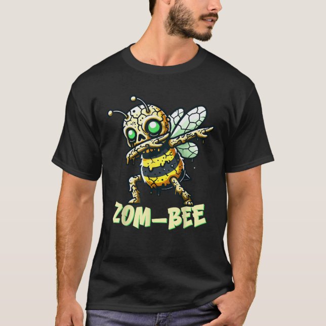 Camiseta Zom Bee Adoravelmente Assustadora Zombie Bee Hallo (Frente)