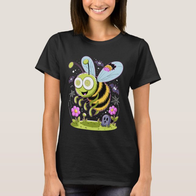 Camiseta Zom-Bee Cute Zombie Bee Funny Halloween Tee (Frente)