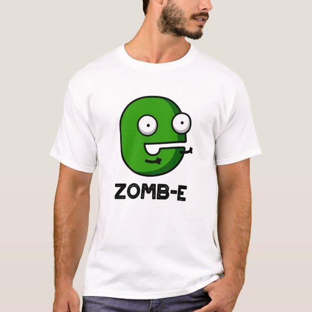 Camiseta Zomb-E Dia de as Bruxas engraçado Zombie Alphabet  (Frente)