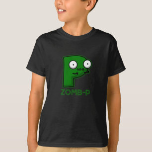 Camiseta Zomb-P Dia de as Bruxas engraçado Zombie Alphabet