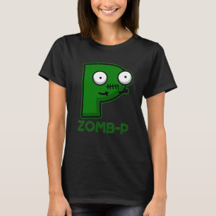 Camiseta Zomb-P Dia de as Bruxas engraçado Zombie Alphabet
