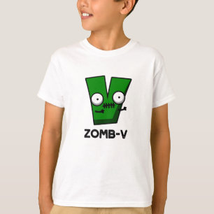 Camiseta Zomb-V Dia de as Bruxas engraçado Zombie Alphabet