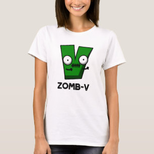 Camiseta Zomb-V Dia de as Bruxas engraçado Zombie Alphabet
