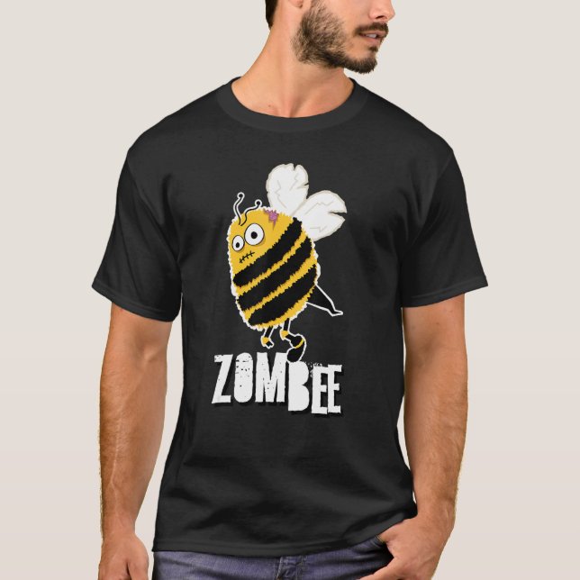 Camiseta Zombee Bee Zombie Halloween Bumblebee Brain Spooky (Frente)