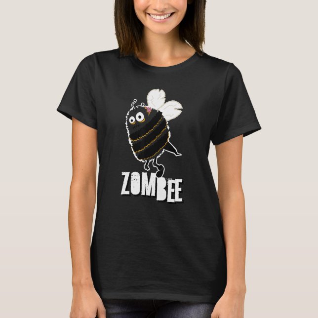 Camiseta Zombee Bee Zombie Halloween Bumblebee Yellow Spook (Frente)