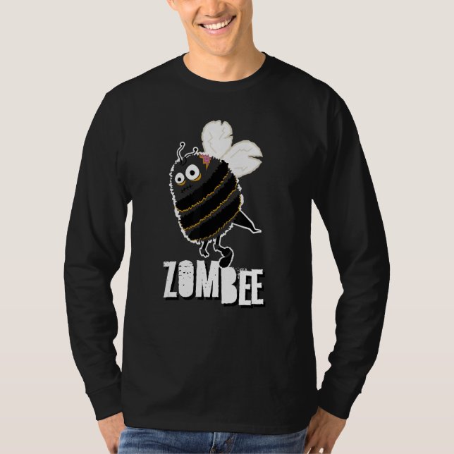 Camiseta Zombee Bee Zombie Halloween Bumblebee Yellow Spook (Frente)