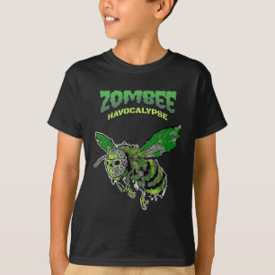 Camiseta Zombee Havocalypse Bee Dia de as Bruxas engraçado