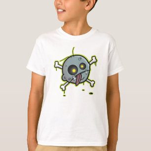 Camiseta Zombi com o t-shirt azul da campainha dos miúdos
