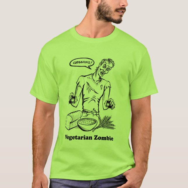 Camiseta zombi do vegetariano (Frente)