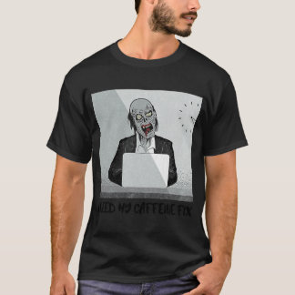 CAMISETA ZÔMBI NA AULA DO ZOOM SONOLENTO PRECISA DE CAFÉ CA