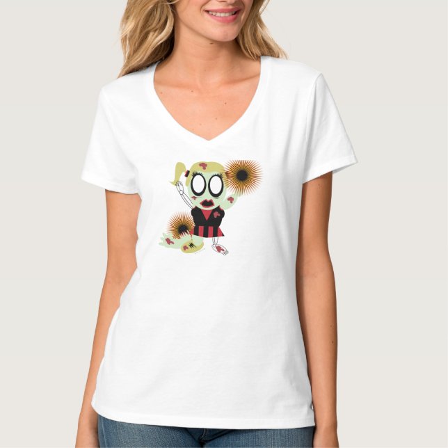 Camiseta Zombi pequeno do cheerleader (Frente)