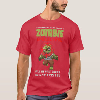 Camiseta Zombie Apocalypse, Dia de as Bruxas engraçado 6921