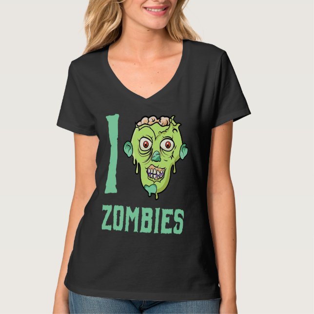 Camiseta Zombie Apocalypse  I Heart Zombies (Frente)