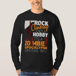 Camiseta Zombie Apocalypse Sobrevivente de Escalada de Rock
