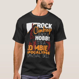 Camiseta Zombie Apocalypse Sobrevivente de Escalada de Rock
