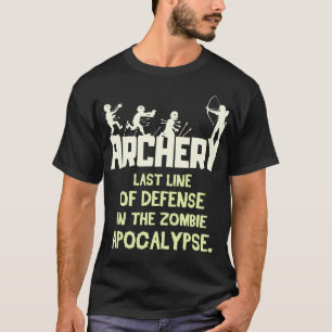Camiseta Zombie Archery Engraçado Impressão Mens Mens Arco