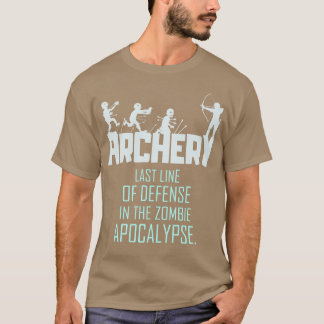 Camiseta Zombie Archery Engraçado Impressão Mens Mens Arco 