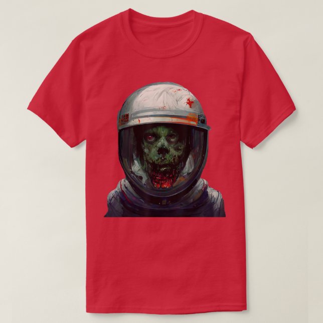 Camiseta Zombie Astronauta do Festa do Halloween Homens Mor (Frente do Design)