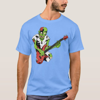 Camiseta Zombie Bass Guitarra preguiçosa Halloween Costume