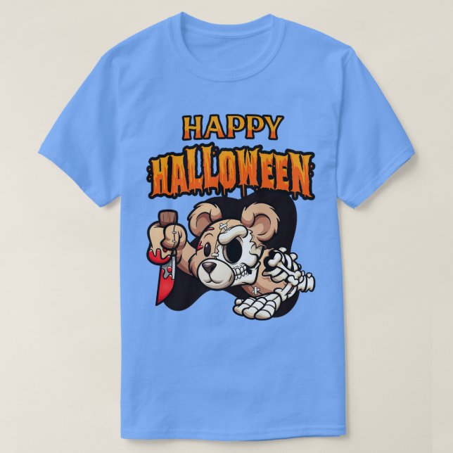 Camiseta Zombie Bear Halloween (Frente do Design)