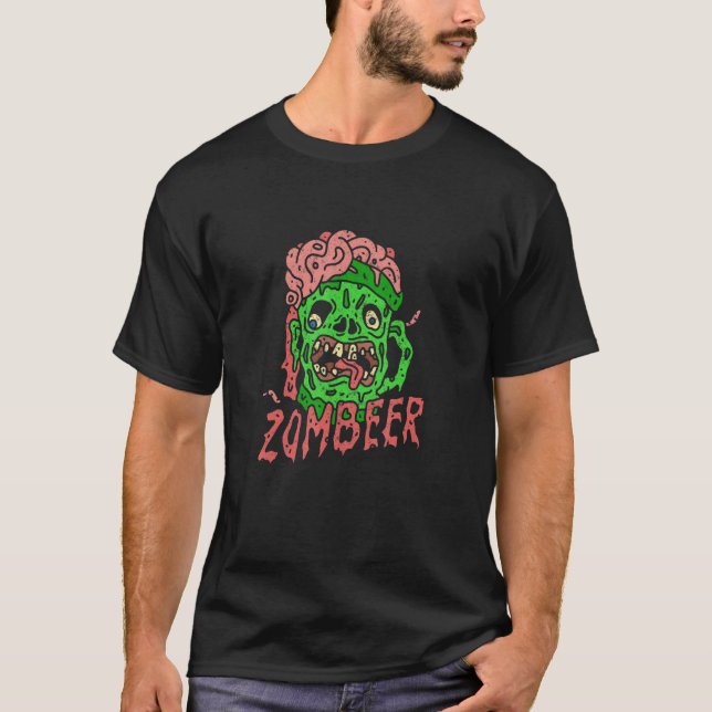 Camiseta Zombie Beer Zomcervehe Gótico Satânico Punk Satã G (Frente)