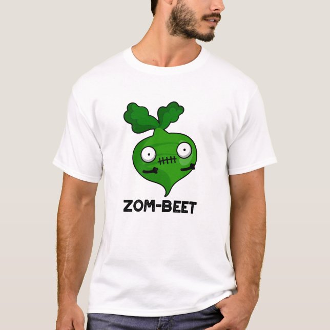 Camiseta Zombie Beet Pun Dia de as Bruxas engraçado Zombie (Frente)