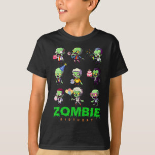Camiseta Zombie Birthday Dia de as Bruxas engraçado do Esqu