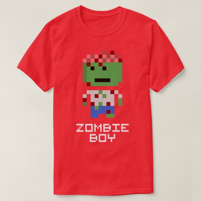 Camiseta Zombie Boy Halloween Boys Crianças Engraçado 6923 (Frente do Design)
