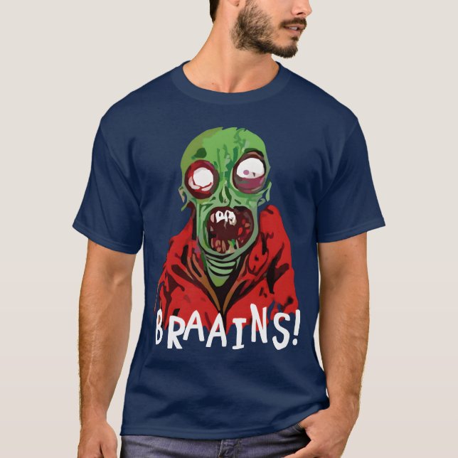 Camiseta Zombie Braains Halloween (Frente)