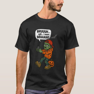 Camiseta Zombie Bruh Pumpkin Men Women Kids Teens Funny Hal