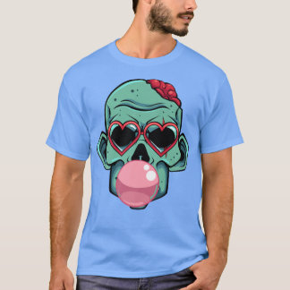 Camiseta Zombie Bublegum Preguiçoso Halloween Costume Engra