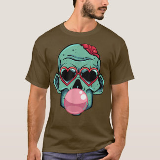 Camiseta Zombie Bublegum Preguiçoso Halloween Costume Engra