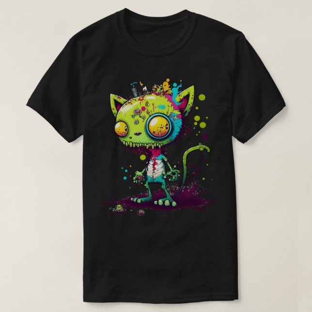 Camiseta Zombie Cat (Frente do Design)
