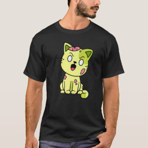 Camiseta Zombie Cat Halloween Meow Bonito Monstro Gráfico 1