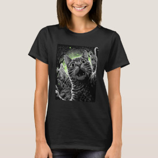 Camiseta Zombie Cat Selfie Funny Scary Halloween Cemetery G