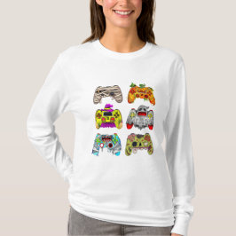 Camiseta Zombie Controller Halloween T-Shirt para Gamers