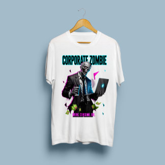 Camiseta Zombie Corporativa - Trabalho. Consumir. Morra. Ca