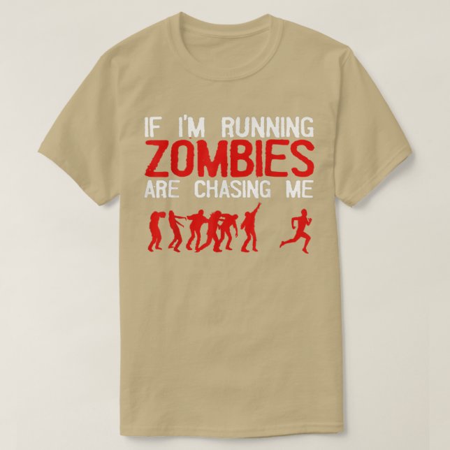 Camiseta Zombie Correndo Design Para Homens Mulheres No Fun (Frente do Design)